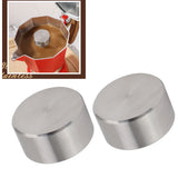 2Pcs Moka Coffee Pot Splashing Proof Cover Anti Rust Stainless Steel Splash Cap Accessory - Extra Image