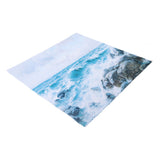 Table Cloths Easy Cleaning Natural Casual Style Decorative Practical Polyester Fiber Tablecloths Decoration for Restaurant Sea Waving Rock Pattern 140x180cm - Front View