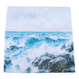 Table Cloths Easy Cleaning Natural Casual Style Decorative Practical Polyester Fiber Tablecloths Decoration for Restaurant Sea Waving Rock Pattern 140x180cm - Top-Down View