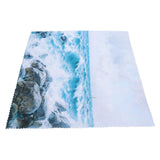 Table Cloths Easy Cleaning Natural Casual Style Decorative Practical Polyester Fiber Tablecloths Decoration for Restaurant Sea Waving Rock Pattern 140x180cm - Close-Up Angle