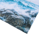 Table Cloths Easy Cleaning Natural Casual Style Decorative Practical Polyester Fiber Tablecloths Decoration for Restaurant Sea Waving Rock Pattern 140x180cm - Extra Image