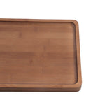 Snack Serving Tray Coffee Ceramic Segmented Long Strip Dishes Set with Bamboo Pallets for Cookies Nuts Bread Dessert - Extra Image