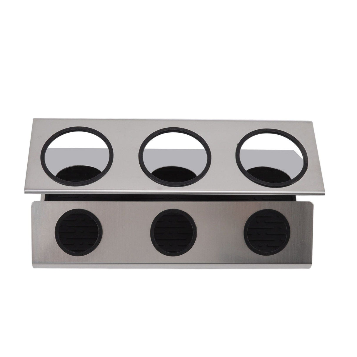 Bottle Drain Drying Rack 304 Stainless Steel Silicone Pad Silver 3 Holes Soda Bottle Drying Rack for Home Kitchen