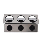 Bottle Drain Drying Rack 304 Stainless Steel Silicone Pad Silver 3 Holes Soda Bottle Drying Rack for Home Kitchen