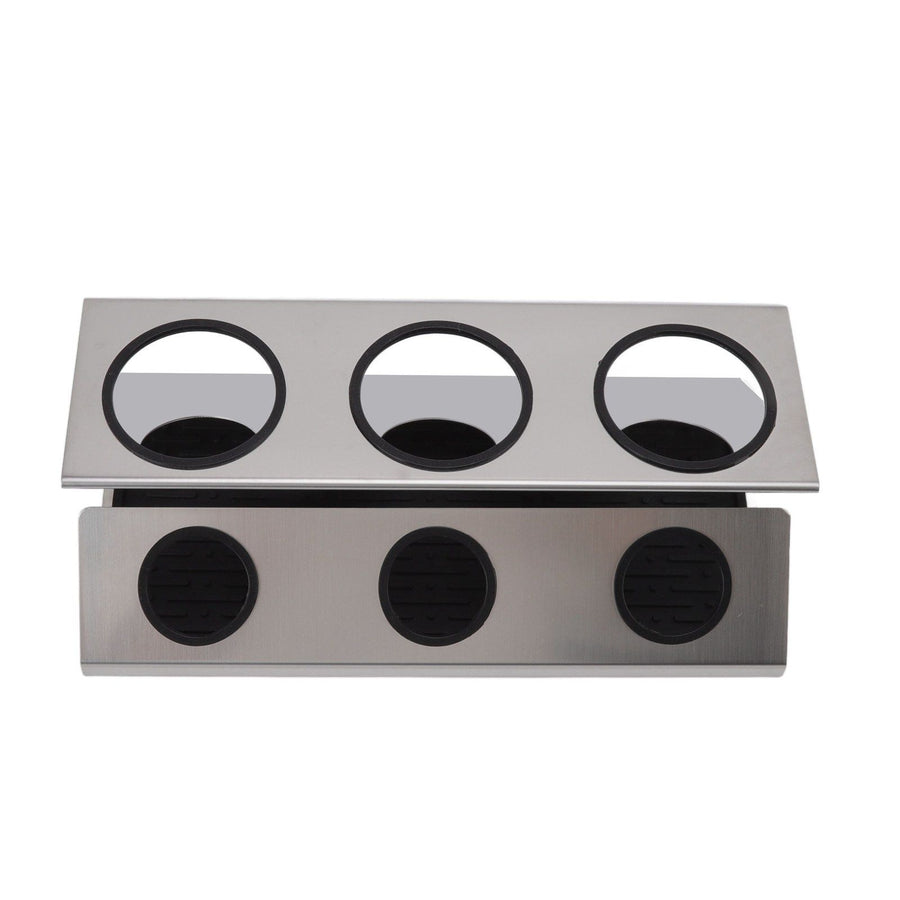 Bottle Drain Drying Rack 304 Stainless Steel Silicone Pad Silver 3 Holes Soda Bottle Drying Rack for Home Kitchen