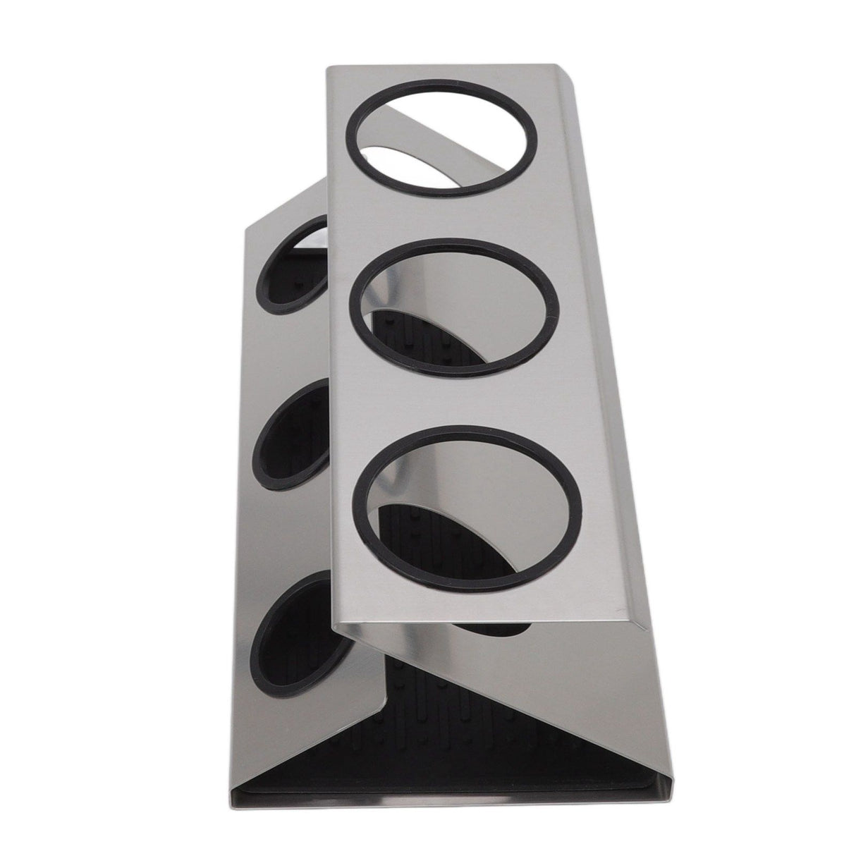 Bottle Drain Drying Rack 304 Stainless Steel Silicone Pad Silver 3 Holes Soda Bottle Drying Rack for Home Kitchen