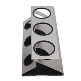 Bottle Drain Drying Rack 304 Stainless Steel Silicone Pad Silver 3 Holes Soda Bottle Drying Rack for Home Kitchen - Close-Up Angle