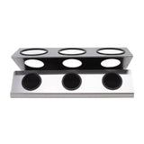 Bottle Drain Drying Rack 304 Stainless Steel Silicone Pad Silver 3 Holes Soda Bottle Drying Rack for Home Kitchen - Low Angle