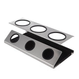 Bottle Drain Drying Rack 304 Stainless Steel Silicone Pad Silver 3 Holes Soda Bottle Drying Rack for Home Kitchen - Extra Image