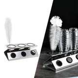 Bottle Drain Drying Rack 304 Stainless Steel Silicone Pad Silver 3 Holes Soda Bottle Drying Rack for Home Kitchen