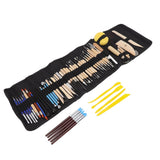 61Pcs Polymer Clay Sculpting Tools Exquisite Versatile Clay Carving Tools with Canvas Bag for Beginners Expert - Front View