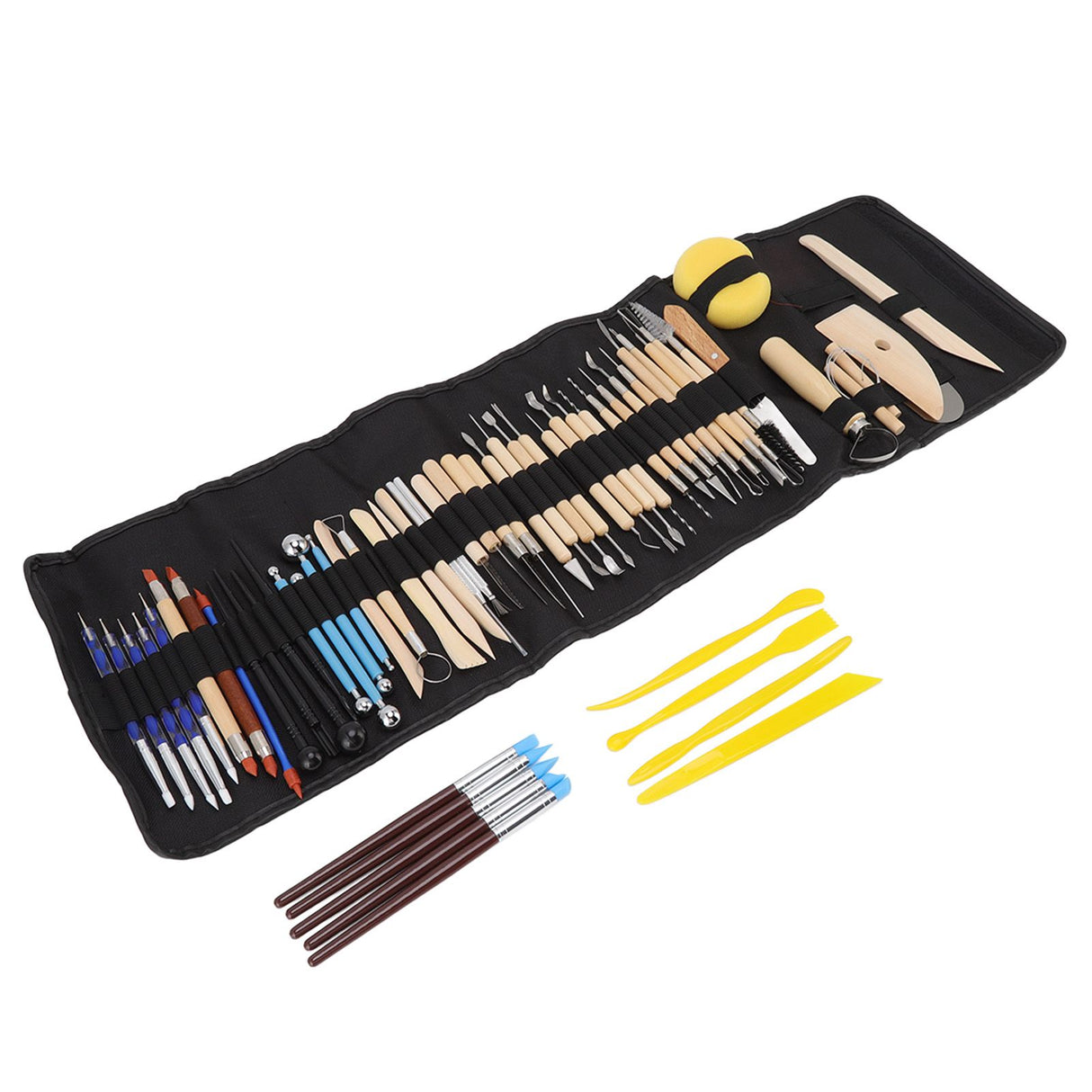61Pcs Polymer Clay Sculpting Tools Exquisite Versatile Clay Carving Tools with Canvas Bag for Beginners Expert