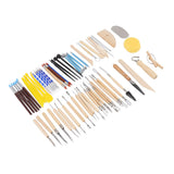 61Pcs Polymer Clay Sculpting Tools Exquisite Versatile Clay Carving Tools with Canvas Bag for Beginners Expert - Low Angle