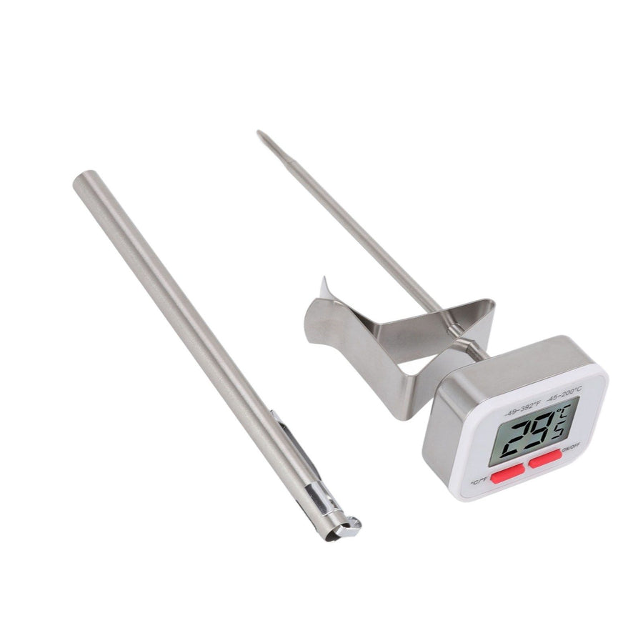 Food Thermometer Regulable Clip Large Display Screen Detachable Stainless Steel White Kitchen Thermometer