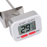 Food Thermometer Regulable Clip Large Display Screen Detachable Stainless Steel White Kitchen Thermometer