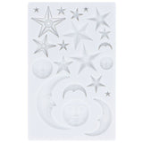 Silicone Fondant Mold Star Moon Face Nonstick Food Grade Silicone Reusable Heat Resistant Odorless Chocolate Molds