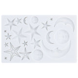 Silicone Fondant Mold Star Moon Face Nonstick Food Grade Silicone Reusable Heat Resistant Odorless Chocolate Molds