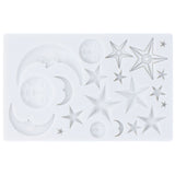 Silicone Fondant Mold Star Moon Face Nonstick Food Grade Silicone Reusable Heat Resistant Odorless Chocolate Molds