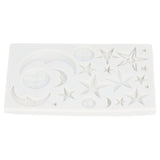 Silicone Fondant Mold Star Moon Face Nonstick Food Grade Silicone Reusable Heat Resistant Odorless Chocolate Molds - Top-Down View