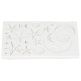 Silicone Fondant Mold Star Moon Face Nonstick Food Grade Silicone Reusable Heat Resistant Odorless Chocolate Molds - Rear View
