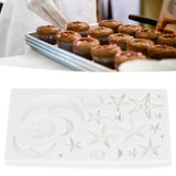 Silicone Fondant Mold Star Moon Face Nonstick Food Grade Silicone Reusable Heat Resistant Odorless Chocolate Molds