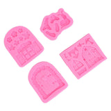 4PCS Enchanted Vintage Fairy Garden Silicone Mold Door Mushroom Flower Pattern Chocolate Molds for Home Bakery - Extra Image