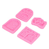 4PCS Enchanted Vintage Fairy Garden Silicone Mold Door Mushroom Flower Pattern Chocolate Molds for Home Bakery - Extra Image