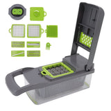 Multifunctional Vegetable Cutter with Egg White Separator 6 Blades Garlic Grinder Tabletting Large Capacity Food Chopper - Front View