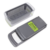 Multifunctional Vegetable Cutter with Egg White Separator 6 Blades Garlic Grinder Tabletting Large Capacity Food Chopper - Rear View