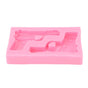 3D Weapon Shape Silicone Molds Pistol Shaped Baking Molds for Making Cake Chocolate Candy Crafting Pink