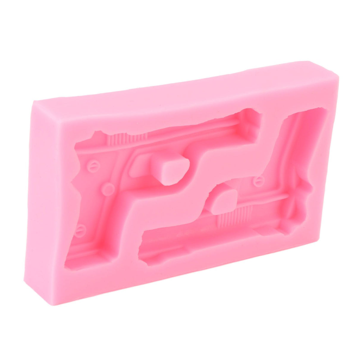 3D Weapon Shape Silicone Molds Pistol Shaped Baking Molds for Making Cake Chocolate Candy Crafting Pink