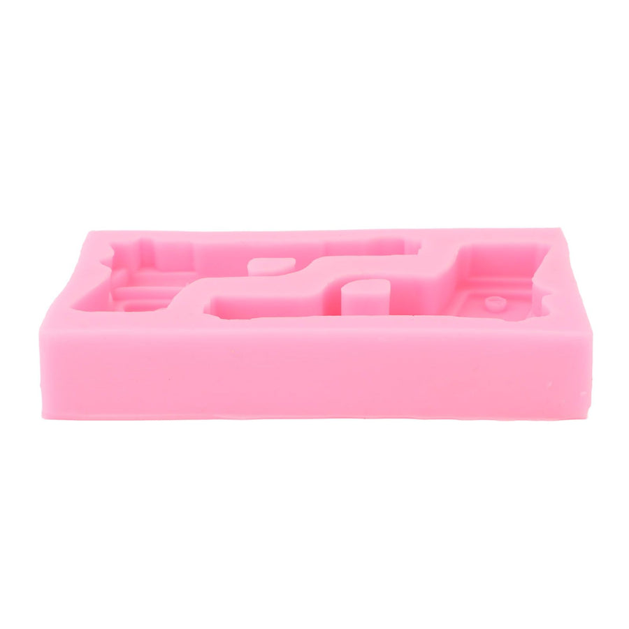 3D Weapon Shape Silicone Molds Pistol Shaped Baking Molds for Making Cake Chocolate Candy Crafting Pink