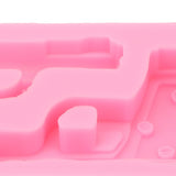 3D Weapon Shape Silicone Molds Pistol Shaped Baking Molds for Making Cake Chocolate Candy Crafting Pink - Extra Image