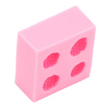 Strawberry Silicone Mold Multipurpose Prevents Stick Soft Food Grade Silicone Fondant Mould for DIY Chocolate Candy Pink - Rear View