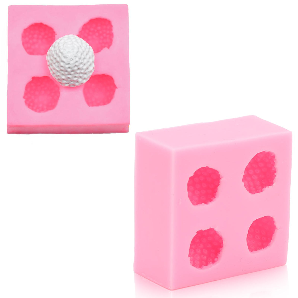 Strawberry Silicone Mold Multipurpose Prevents Stick Soft Food Grade Silicone Fondant Mould for DIY Chocolate Candy Pink