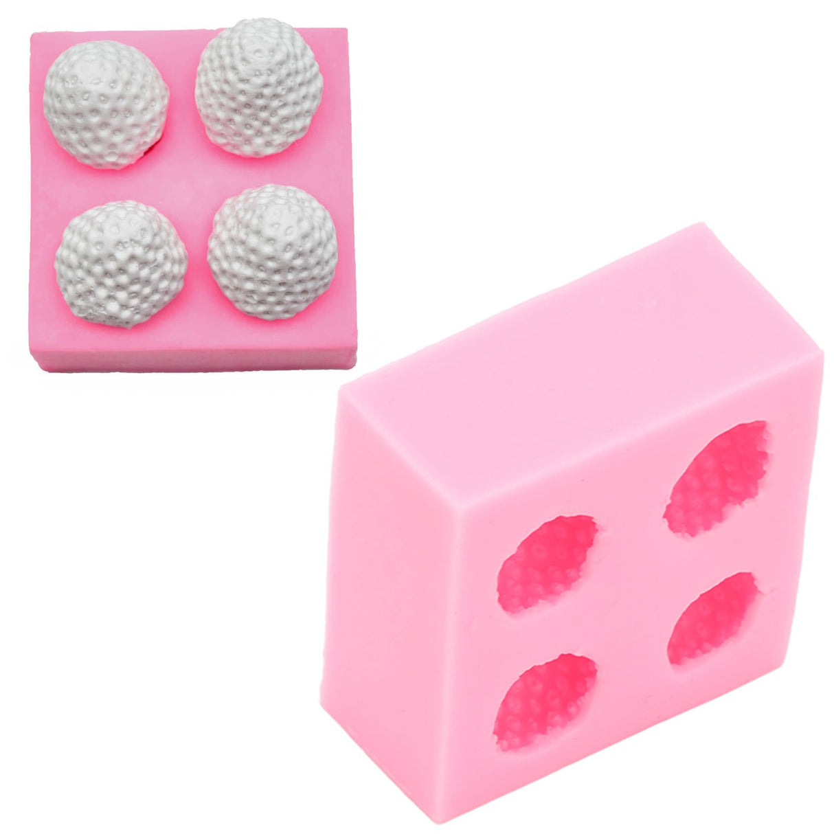 Strawberry Silicone Mold Multipurpose Prevents Stick Soft Food Grade Silicone Fondant Mould for DIY Chocolate Candy Pink