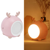 Cute Pet Night Light Portable Adjustable Brightness Eye Protection Three Level Color Temperature Bedroom Night LightPink