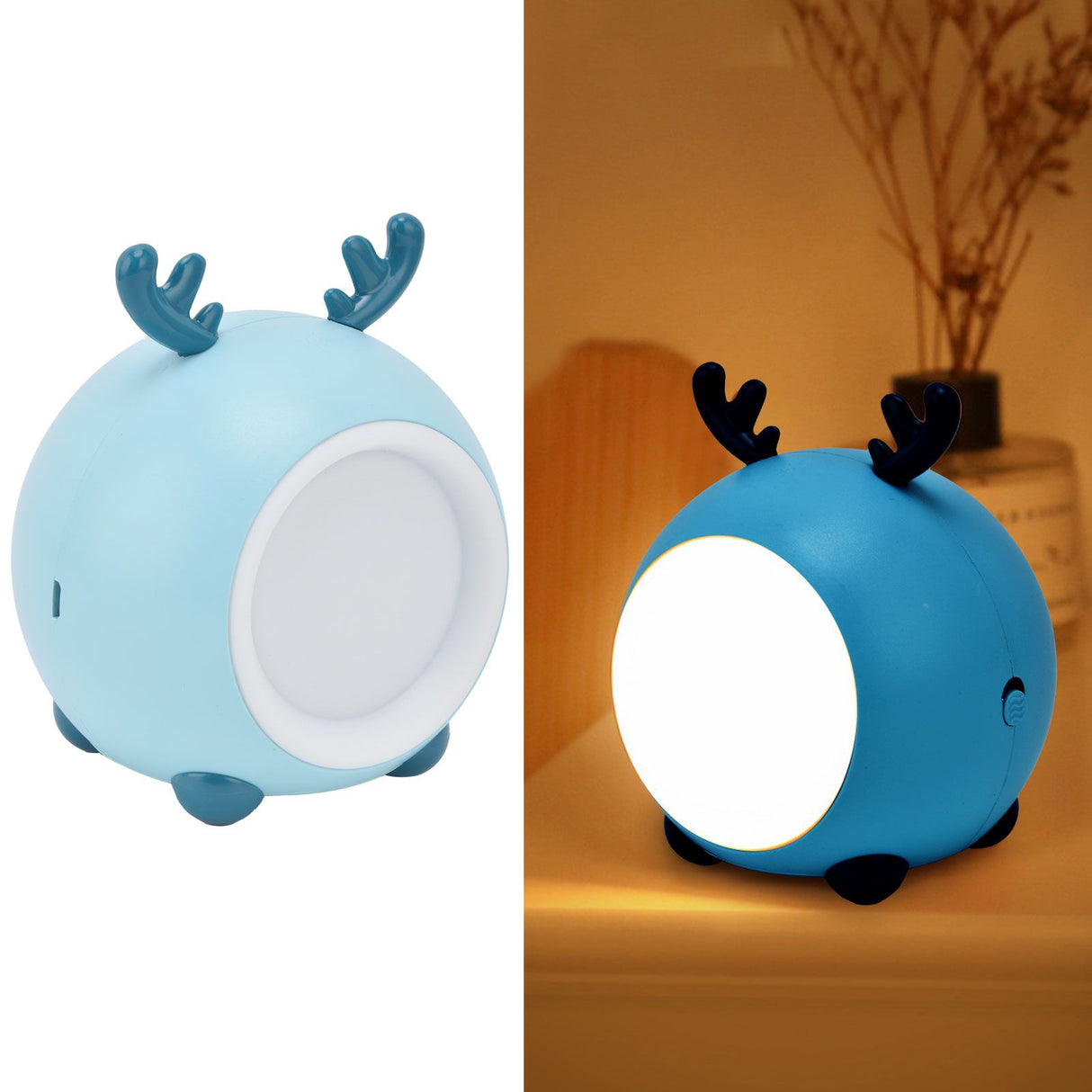 Cute Pet Night Light Portable Adjustable Brightness Eye Protection Three Level Color Temperature Bedroom Night LightBlue