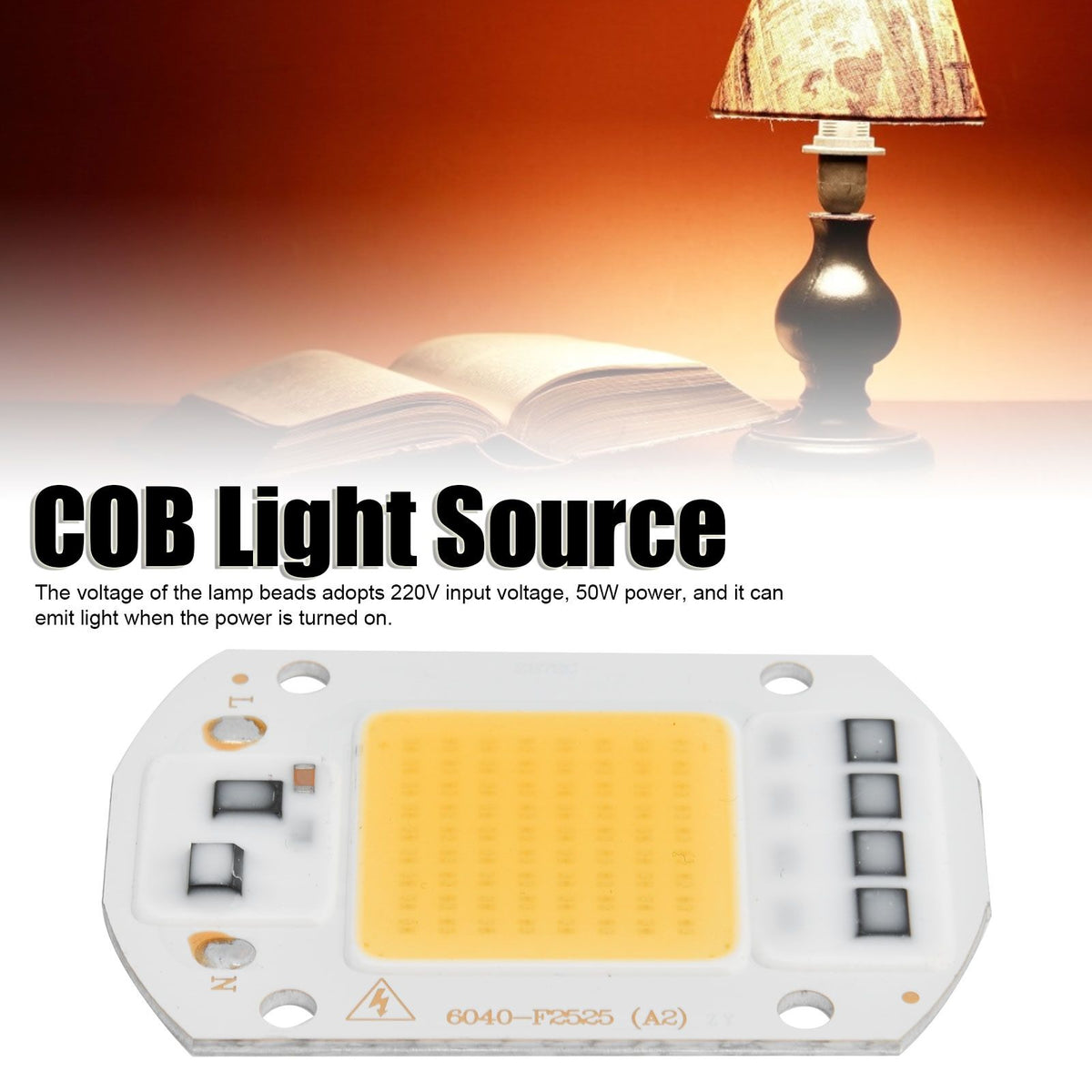 AC220V High Voltage COB Light Source Wide Lighting Area High Light Effect Brightness LED Lamp BeadsWarm Light