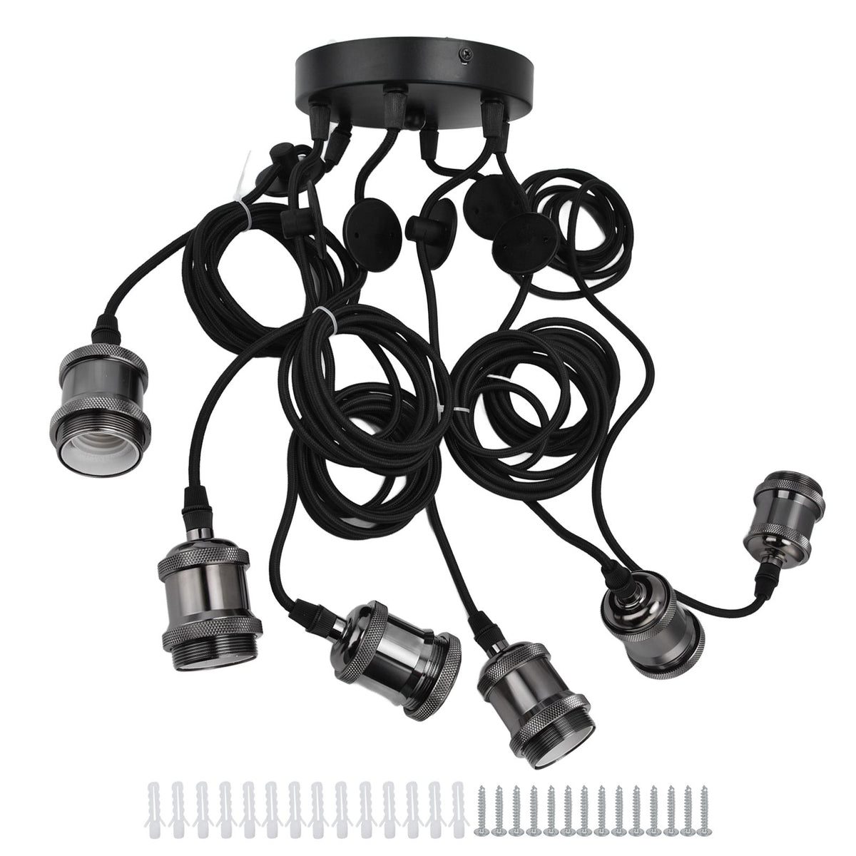 6 Arms Ajustable DIY Ceiling Spider Lamp Holder Retro Beautifully Classic Spider Pendent Lamps Holder