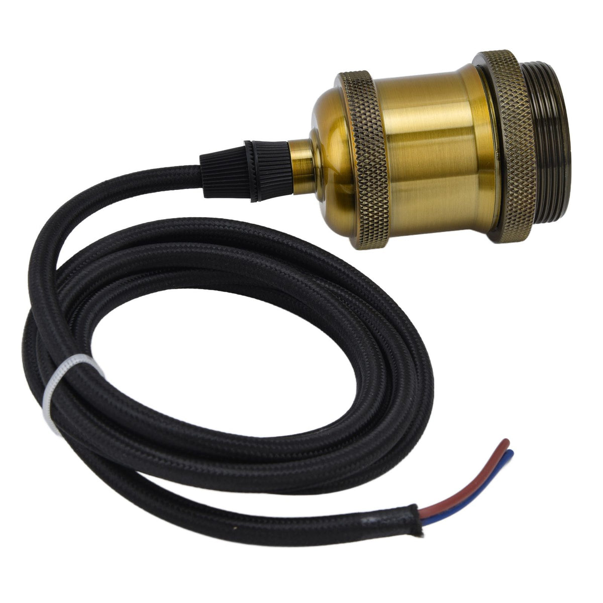 Retro Pendant Light Cord Kit Gold Hanging Plug In Lamp Socket Kit for DIY Light Fixtures