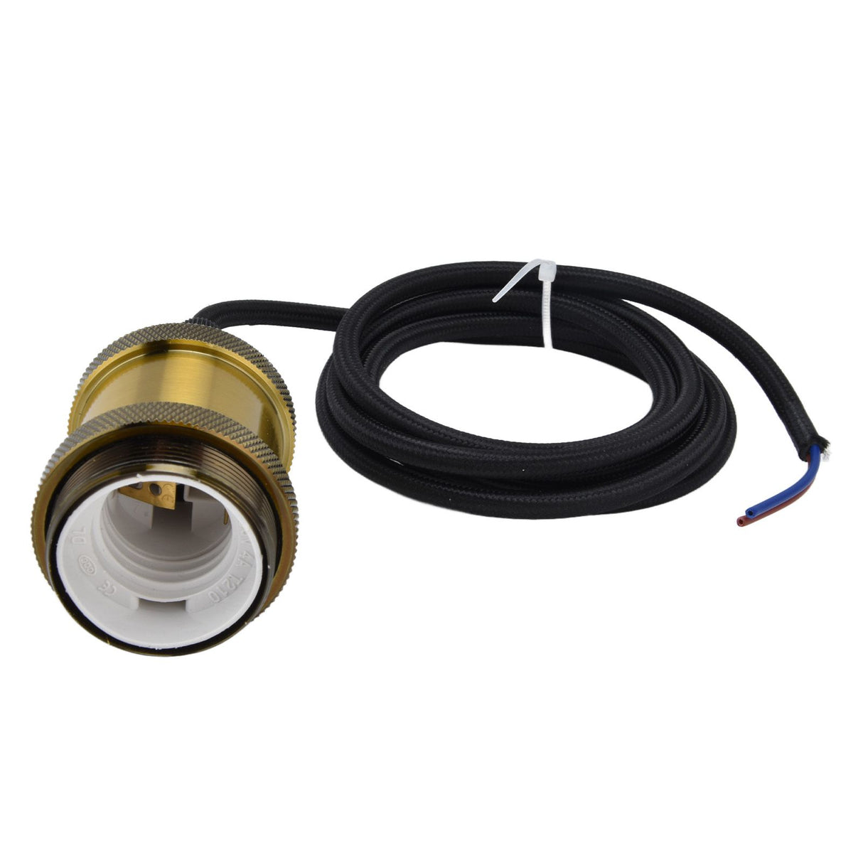 Retro Pendant Light Cord Kit Gold Hanging Plug In Lamp Socket Kit for DIY Light Fixtures