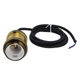 Retro Pendant Light Cord Kit Gold Hanging Plug In Lamp Socket Kit for DIY Light Fixtures