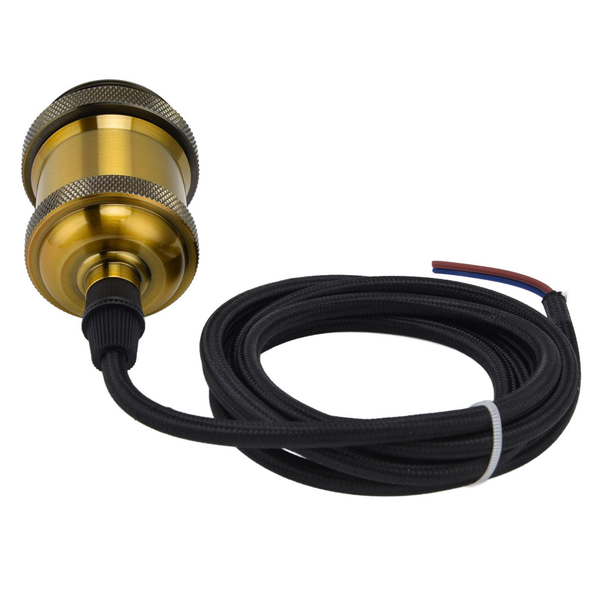 Retro Pendant Light Cord Kit Gold Hanging Plug In Lamp Socket Kit for DIY Light Fixtures