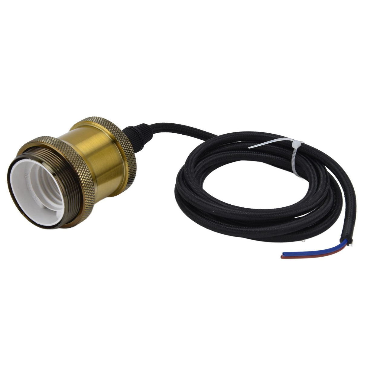Retro Pendant Light Cord Kit Gold Hanging Plug In Lamp Socket Kit for DIY Light Fixtures