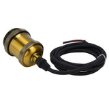 Retro Pendant Light Cord Kit Gold Hanging Plug In Lamp Socket Kit for DIY Light Fixtures