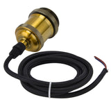 Retro Pendant Light Cord Kit Gold Hanging Plug In Lamp Socket Kit for DIY Light Fixtures - Low Angle