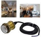 Retro Pendant Light Cord Kit Gold Hanging Plug In Lamp Socket Kit for DIY Light Fixtures - Extra Image