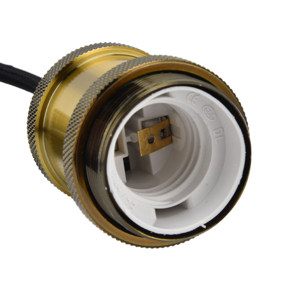 Retro Pendant Light Cord Kit Gold Hanging Plug In Lamp Socket Kit for DIY Light Fixtures
