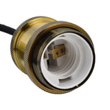 Retro Pendant Light Cord Kit Gold Hanging Plug In Lamp Socket Kit for DIY Light Fixtures